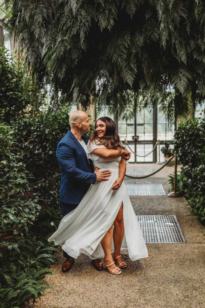 Photograph by Kayla Neveil Photograph, a Philadelphia wedding photographer, Philadelphia engagement photographer. A blog post about amazing spots for engagement photos in Philadelphia. Engagement photos in Longwood Gardens.