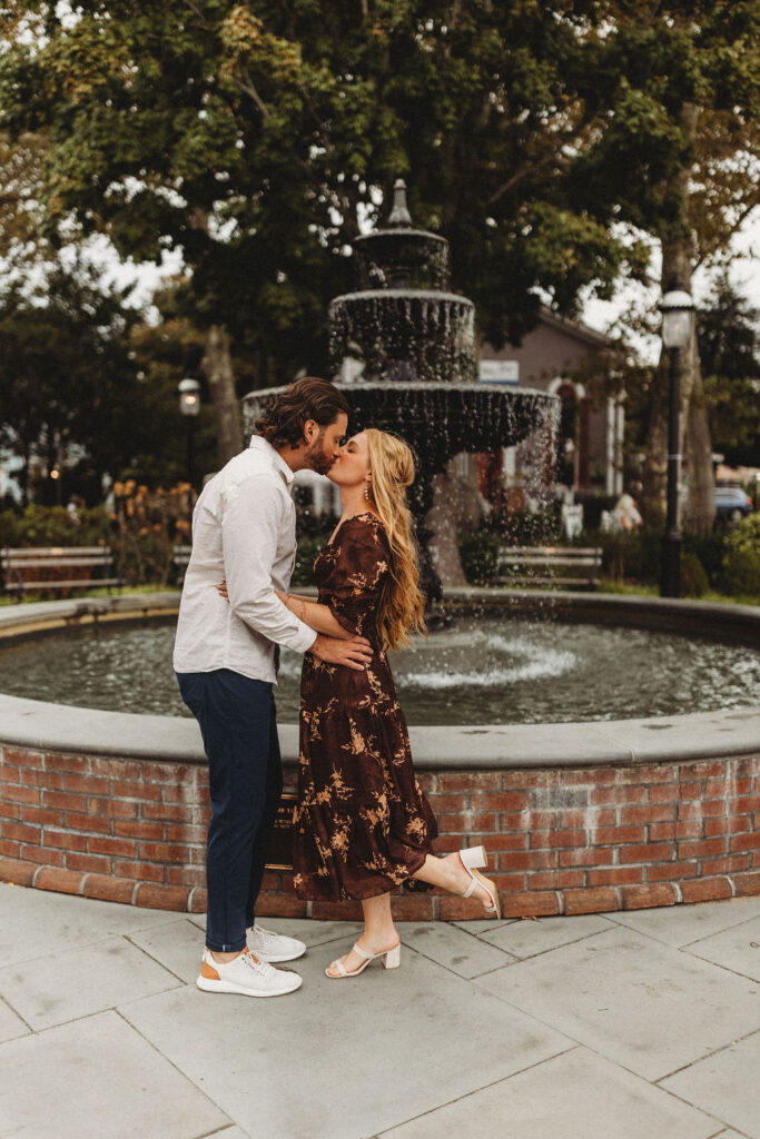 romantic downtown engagement photos