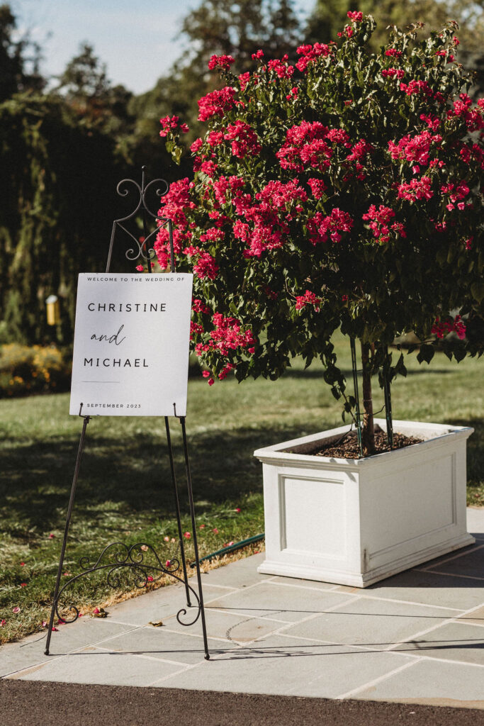 Exquisite floral arrangements enhancing the beauty of Christine and Michael’s backyard wedding in Pennsylvania