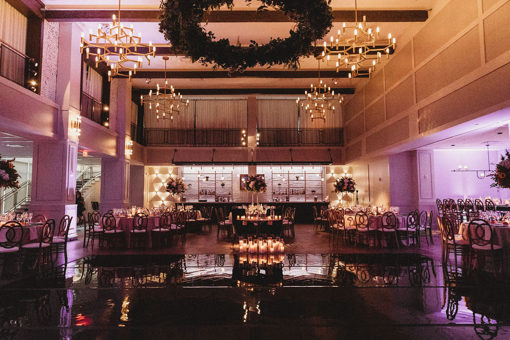 romantic wedding reception space in the lucy by cescaphe
