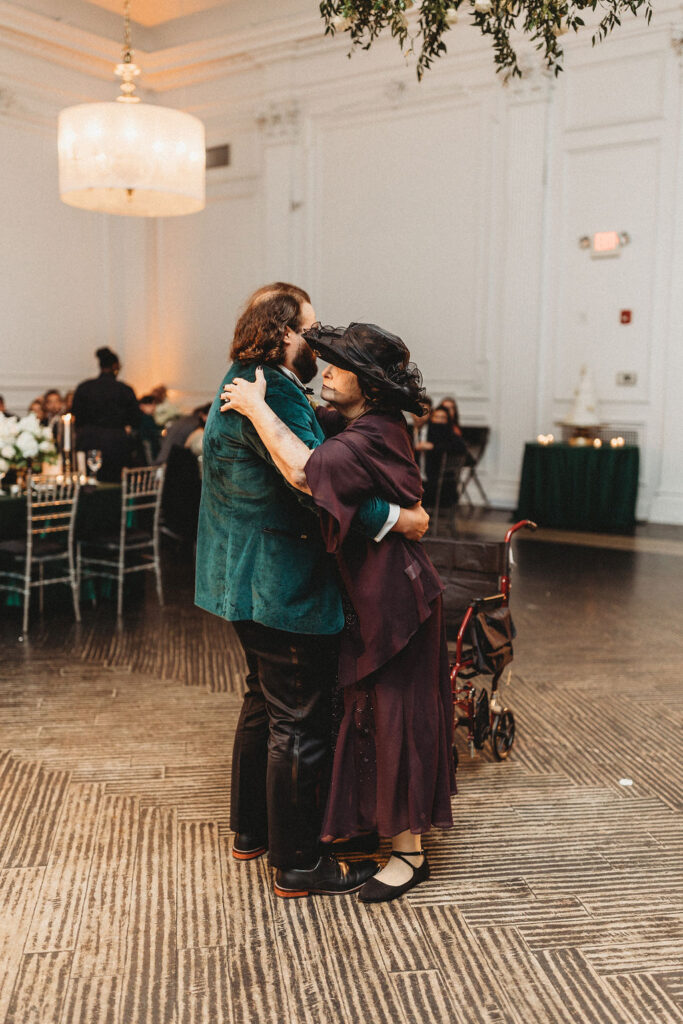 emotional groom and mom dance