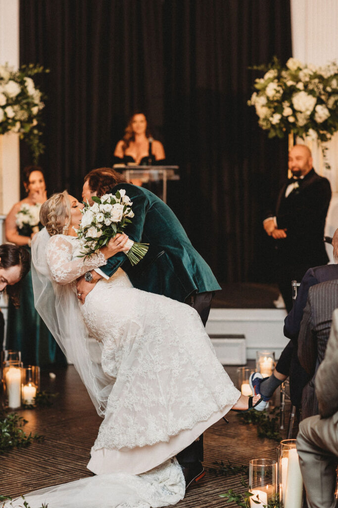 elegant and intimate wedding ceremony at the downtown club in philadelphia