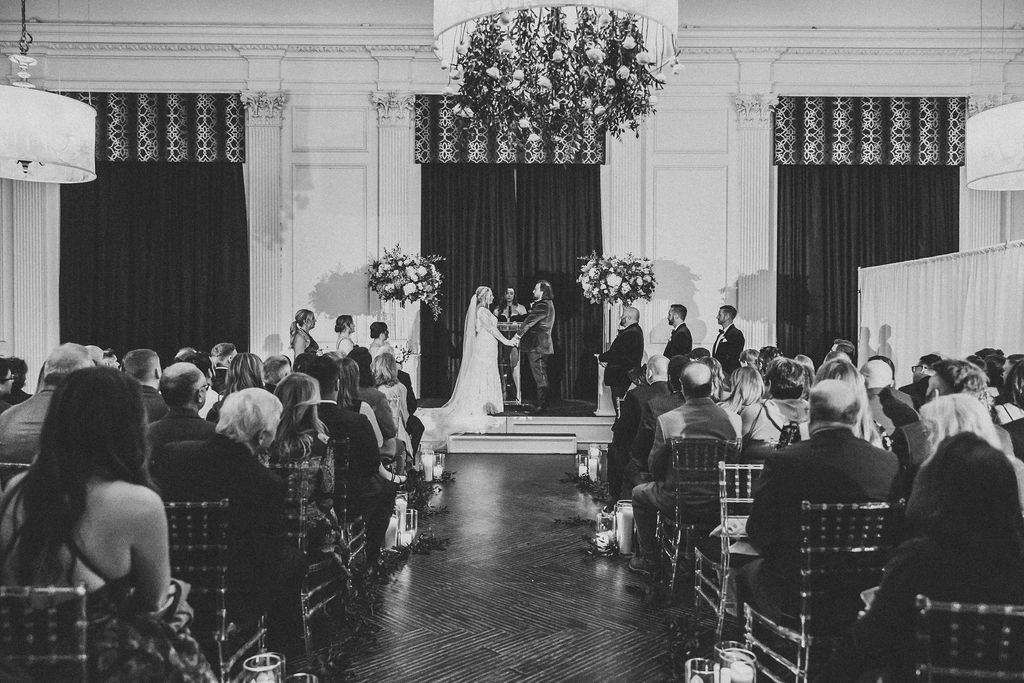 elegant and intimate wedding ceremony at the downtown club in philadelphia