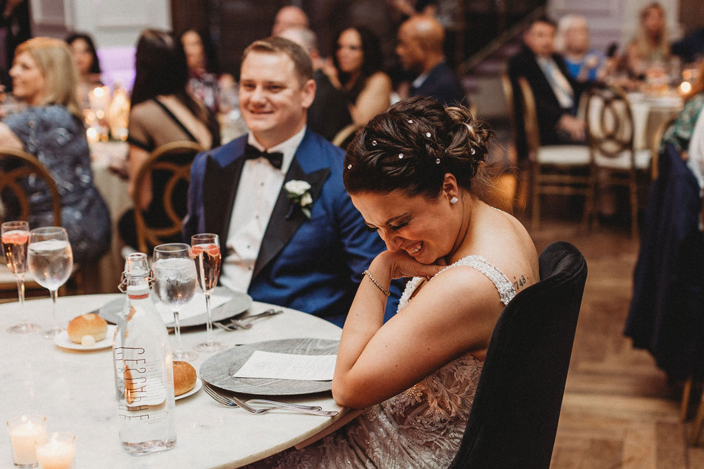 bride and groom enjoying the wedding food at the lucy by cescaphe